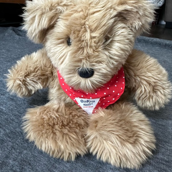 Vintage Eden Osh Kosh Brown Bear 12” Red Bandana - Picture 2 of 10